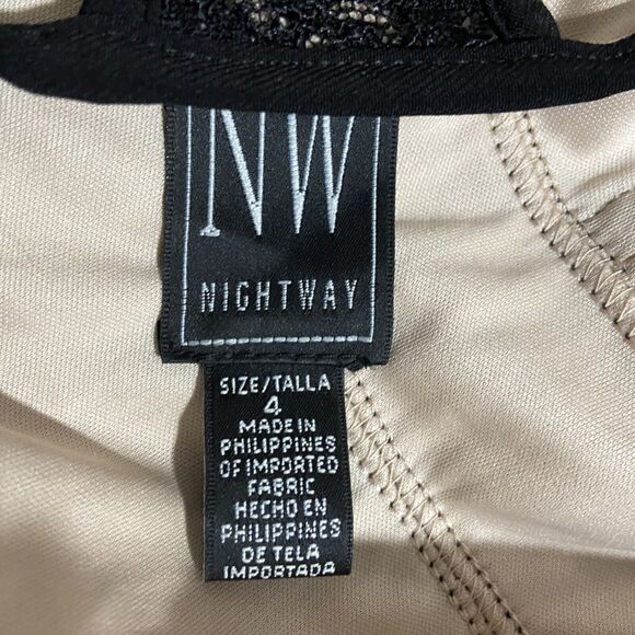 Night Way Black Strech Lace Halter Cocktail Dress Sz 4 - Picture 7 of 8